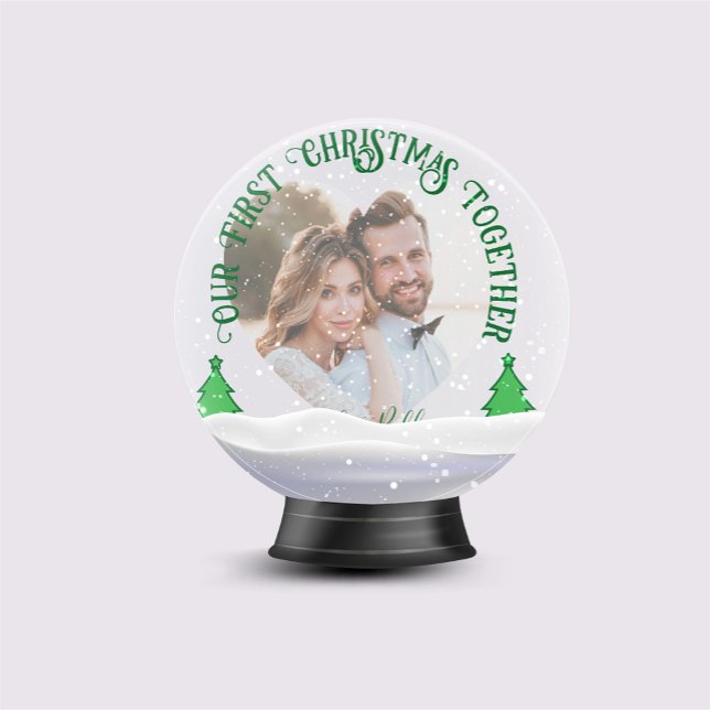 Our First Christmas Together –4 Photo Personalised Snowglobe (Creator Uploaded)