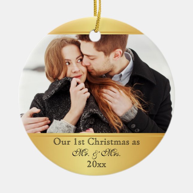 Our First Christmas Together Custom Ceramic Tree Decoration (Front)