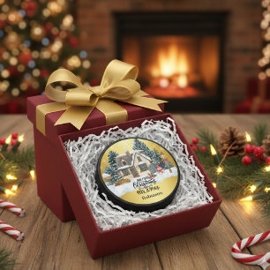 Our First Christmas Together Custom Name Hockey Puck
