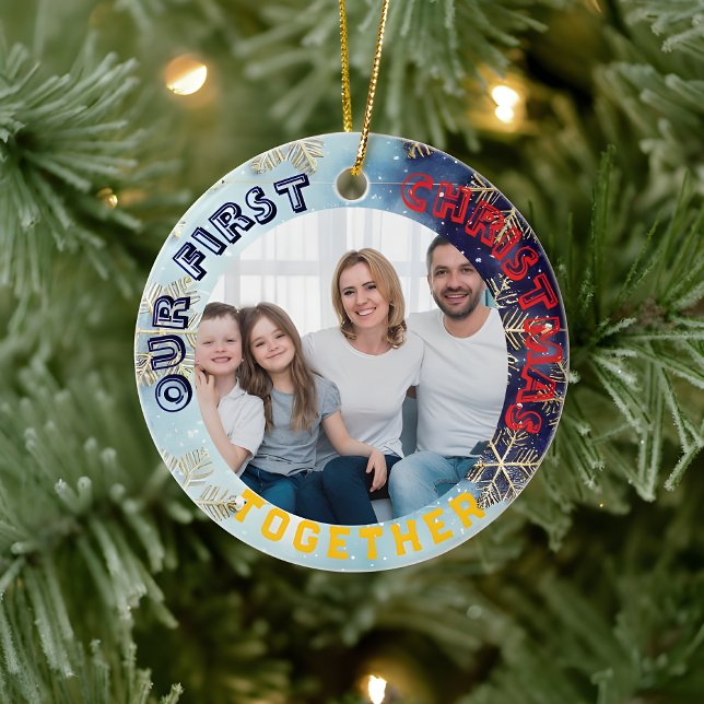 Our First Christmas Together  Custom Photo  Ceramic Tree Decoration (Creator Uploaded)