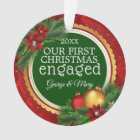 Our First Christmas Together Engaged Red Green