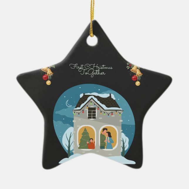 Our First Christmas Together Family Holiday Ceramic Tree Decoration (Front)