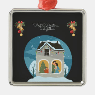 Our First Christmas Together Family Holiday Metal Tree Decoration