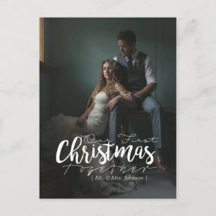 Our First Christmas Together   Holiday Photo Postcard
