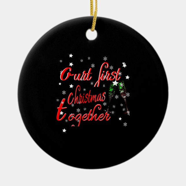 Our First Christmas Together Merry Christmas   Ceramic Tree Decoration (Front)