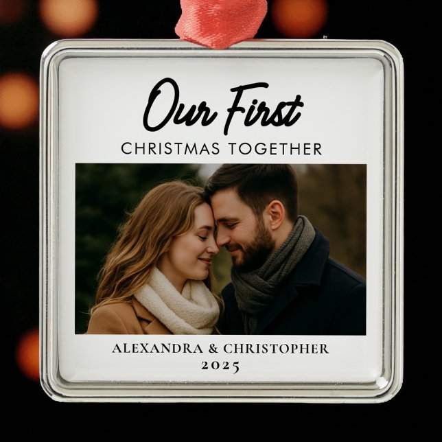 Our First Christmas Together Minimalist Modern Metal Tree Decoration (Creator Uploaded)