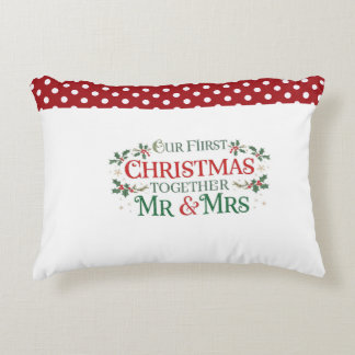 Our First Christmas Together Mr. & Mrs Decorative Cushion