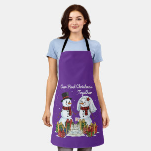Our First Christmas Together   Newlywed Snowman  Apron