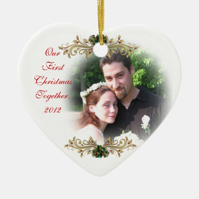 Our first Christmas together ornament heart (Front)