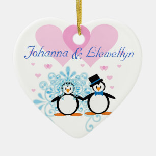 Our First Christmas Together Penguins Ceramic Tree Decoration