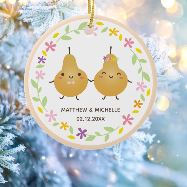 Our First Christmas Together Perfect Pear Couple Ceramic Tree Decoration (Creator Uploaded)