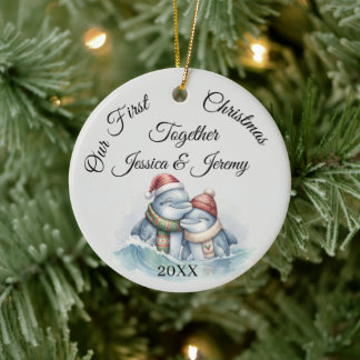 Our First Christmas Together Personalised Name Ceramic Tree Decoration