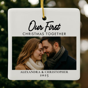 Our First Christmas Together Photo Ceramic Ornament