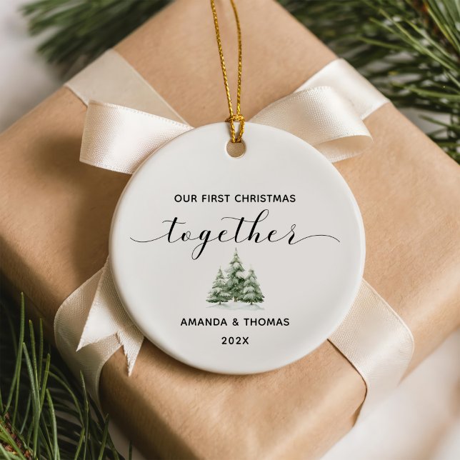 Our First Christmas Together Photo Ceramic Tree Decoration (Creator Uploaded)