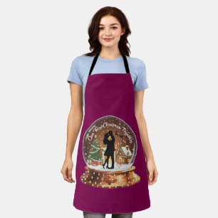 Our First Christmas Together Romantic Couple Snow Apron
