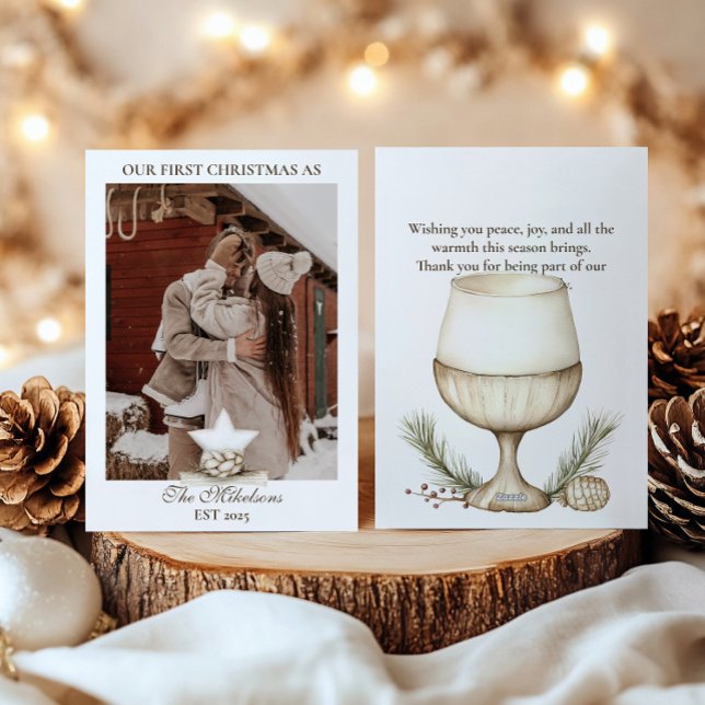 Our First Christmas Together Rustic Photo Holiday Card (Creator Uploaded)