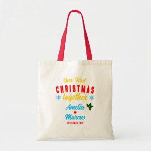 Our First Christmas Together Snowflakes Tote Bag