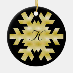 "Our First Christmas" - w/ Names and Monogram [b] Ceramic Tree Decoration