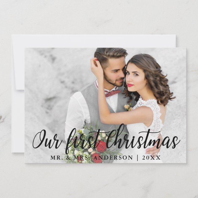 Our First Christmas Wedding Photo Card (Front)