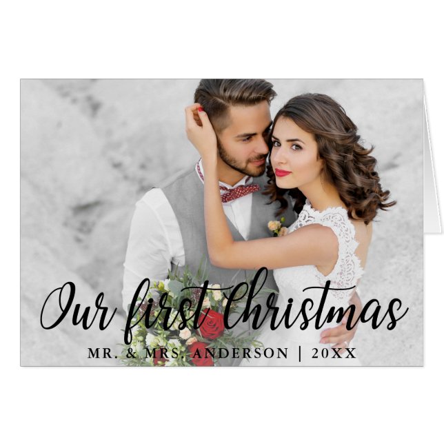 Our First Christmas Wedding Photo Fold (Front Horizontal)