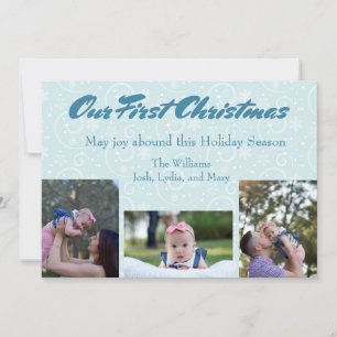 Our First Christmas with Baby Photo Holiday Card