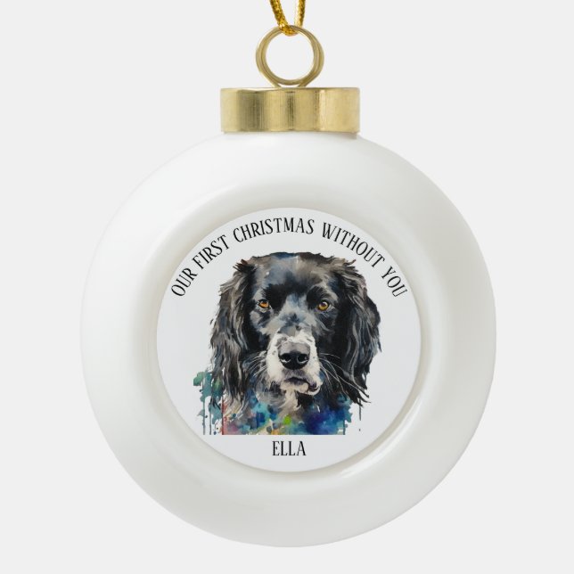 Our First Christmas Without You Personalised Ceramic Ball Christmas Ornament (Front)
