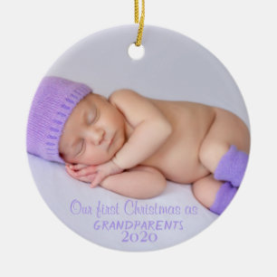 Our First Christmas ,Your Baby Photo Ceramic Tree Decoration