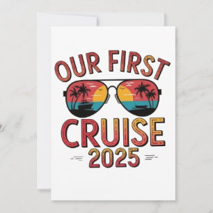 Our First Cruise 2025 Summer Trip Matching  Holiday Card