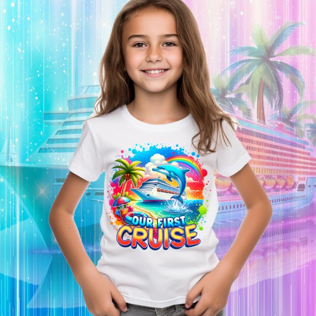 Our First Cruise Cruise Ship Dolphin Rainbow T-Shirt (Creator Uploaded)