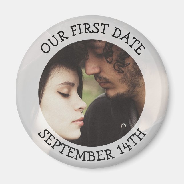 Our First  Date Personalised Reminder Magnet (Front)