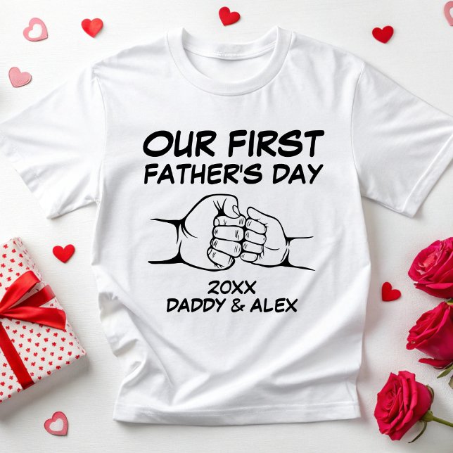 Our First Father's Day 1st Father's Day Dad Baby T-Shirt (Creator Uploaded)