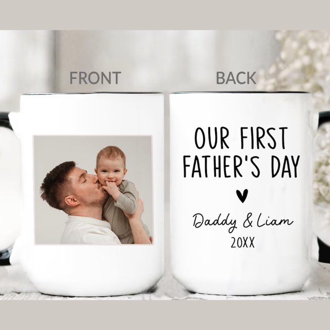 Our First Father's Day, 1st First Time Dad Photo Mug (Creator Uploaded)