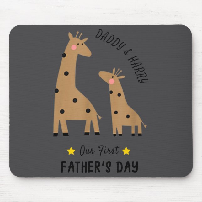 Our First Father's Day 2026, Funny Giraffe Gift Da Mouse Pad (Front)