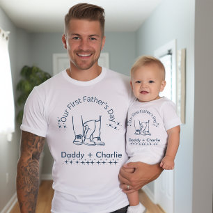 Our First Father's Day, Father/ baby standing Baby T-Shirt