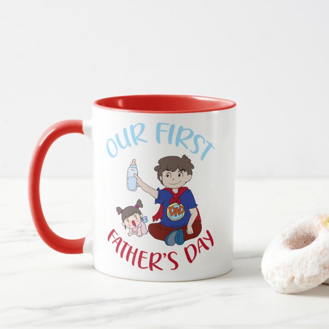 Our first father's day  mug (With Donut)