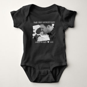 Our First Fathers Day New Dad And Baby Photo Black Bodysuit