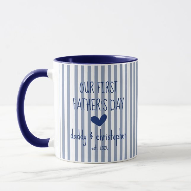 Our First Fathers Day Personalise Mug for Dad (Left)