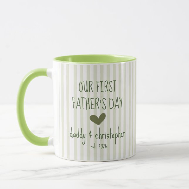 Our First Fathers Day Personalise Mug for Dad (Left)