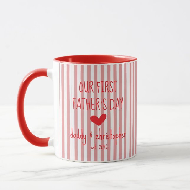 Our First Fathers Day Personalise Mug for Dad (Left)