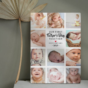 Our First Father's Day Photo Collage Plaque