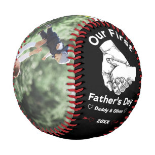 Our First Father's Day together 2023, Custom Photo Baseball