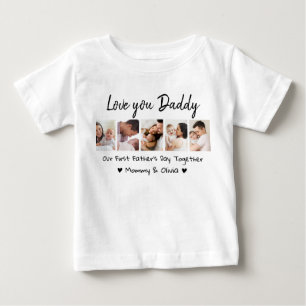 Our First Father's Day Together 5 Photo Collage Baby T-Shirt
