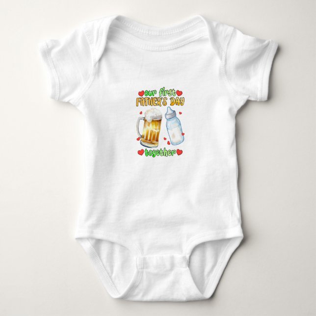 Our First Father's Day Together Baby Bodysuit (Front)