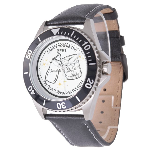 Our First Father's Day Together - Personalised dad Watch (Angled)