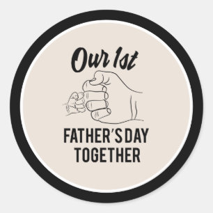 Our first Father's Day word art Classic Round Sticker