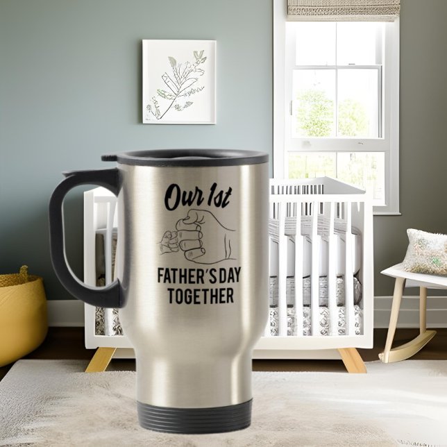 Our First Father's Day word art Travel Mug (Creator Uploaded)