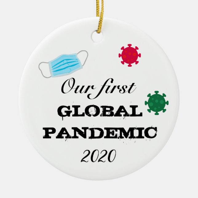 Our  First Global Pandemic 2020 Ceramic Tree Decoration (Front)