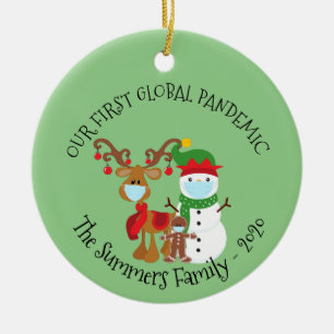 Our first Global Pandemic Custom Snowman 2020 Ceramic Tree Decoration