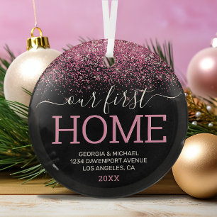 Our First Home Christmas Glass Ornament