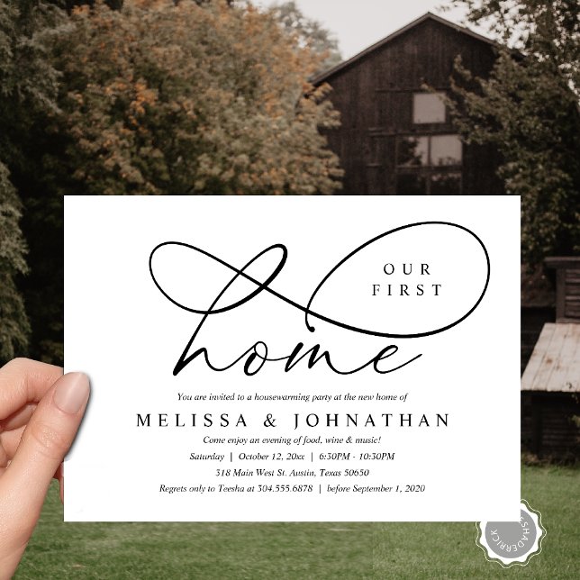 Our First Home, Cosy Housewarming Party Invitation (Our First Home, Cozy Lovely Housewarming Party Invitation Card, PDF, Lovely Cozy Black White)